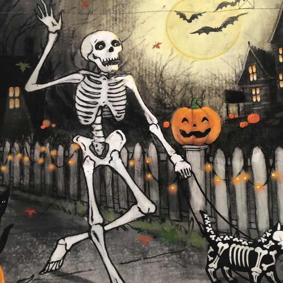 Reusable Shopping Bag Skeleton Walking Cat and Dog NWT - Picture 7 of 9